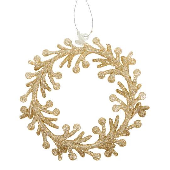 Gold Wreath Acrylic Hanging Christmas Decoration XX10736 Christmas Decoration Coast to Coast 