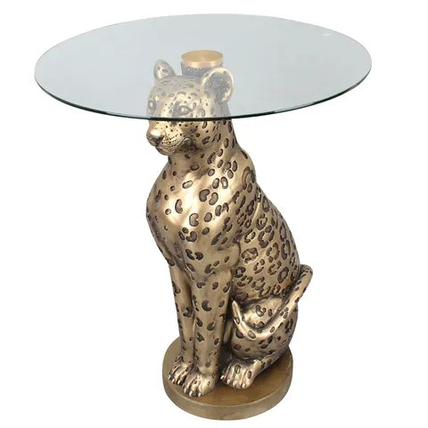 Leo Leopard Side Table - Gold Side Table Coast to Coast 